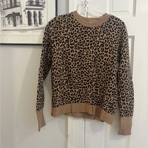 a new day Leopard Print Crew Neck Sweater - Tan and Black